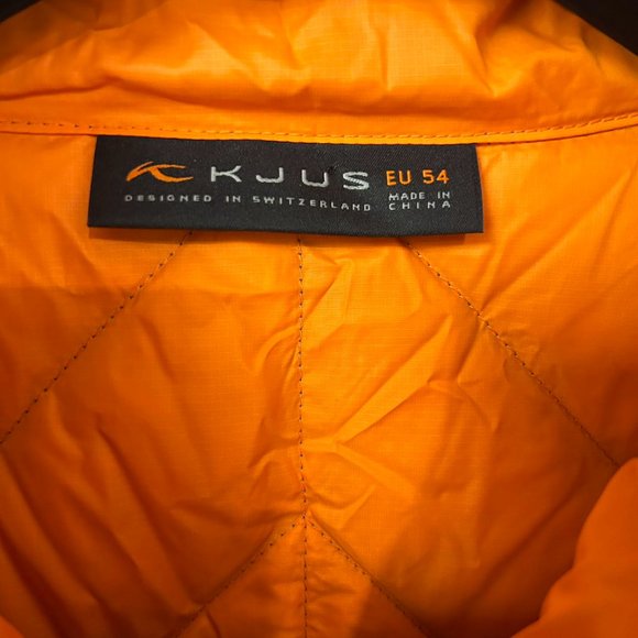 New KJUS Bright Blue Orange Blackcomb Down Jacket - Picture 3 of 6